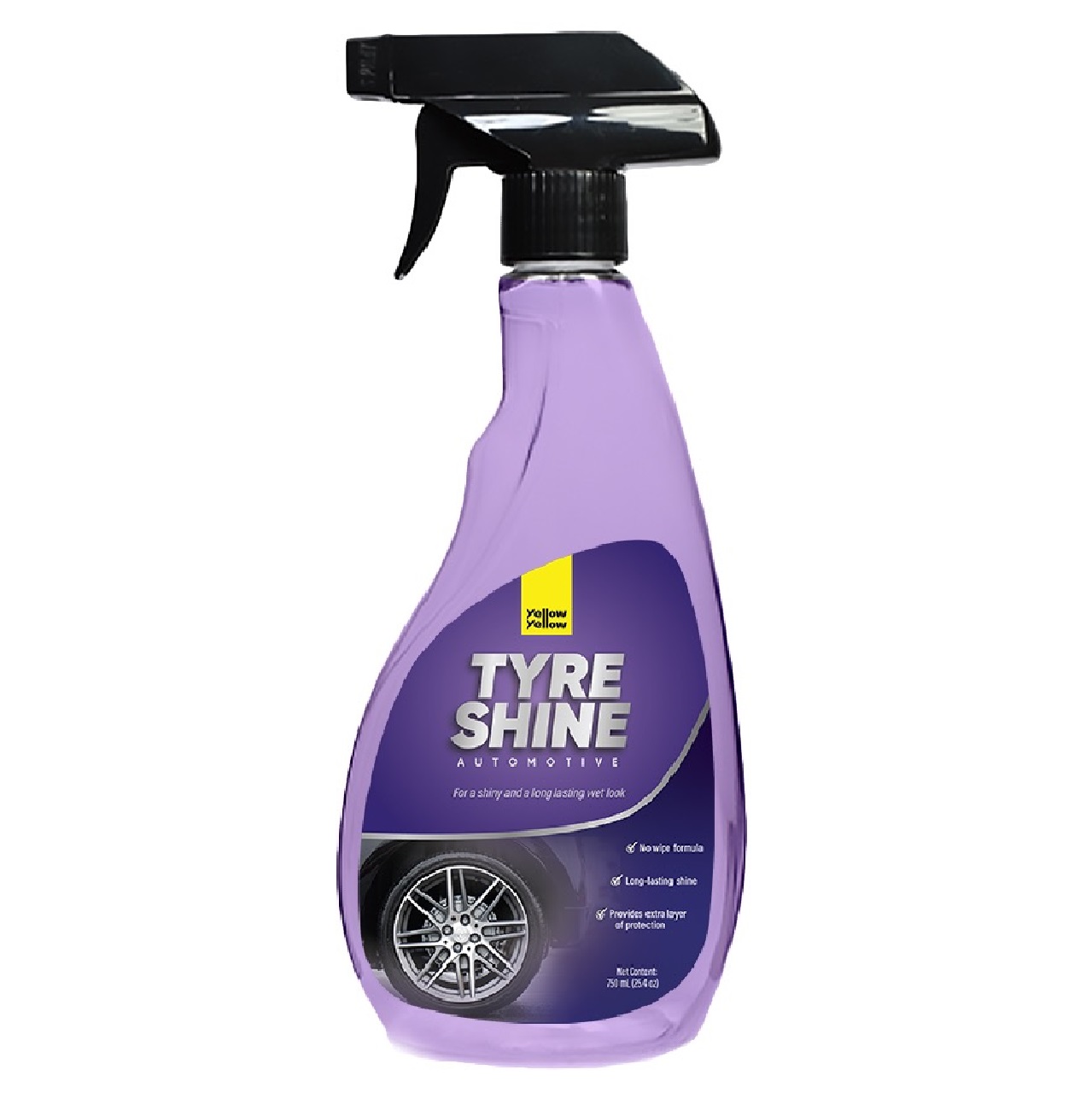 Yellowyellow TYRE SHINE Spray 750ML (No Wipe Formula)